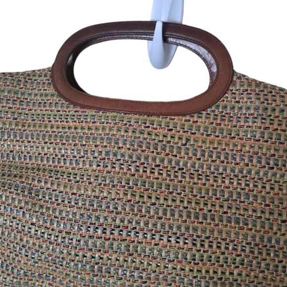 Fossil 1950s Woven Straw & Leather Tote Bag - Picture 2 of 12